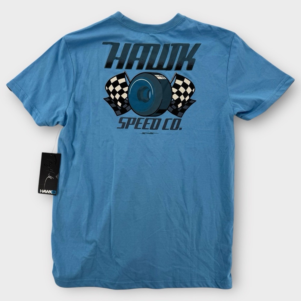 Tony Hawk T-Shirt Mens XL Blue Speed Co Racing Cars Graphic Short Sleeve‎ NWT